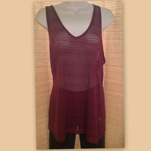 FILA SPORT Size Large Purple Sheer Mesh Breathable Sleeveless Workout Top NWT